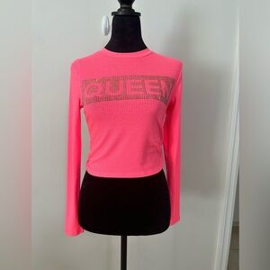 Independent queen crop top neon pink
